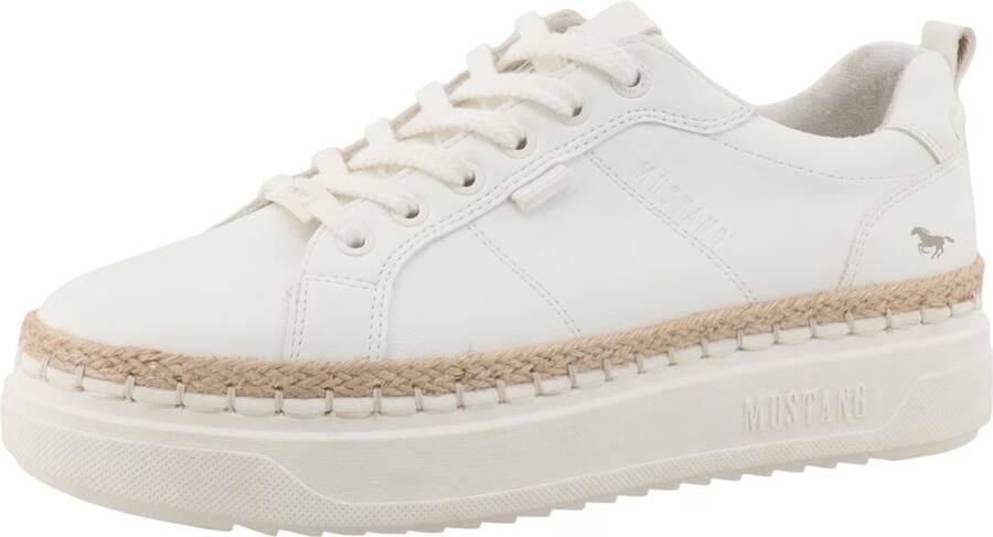 MUSTANG Sneakers laag beige wit - Foto 3