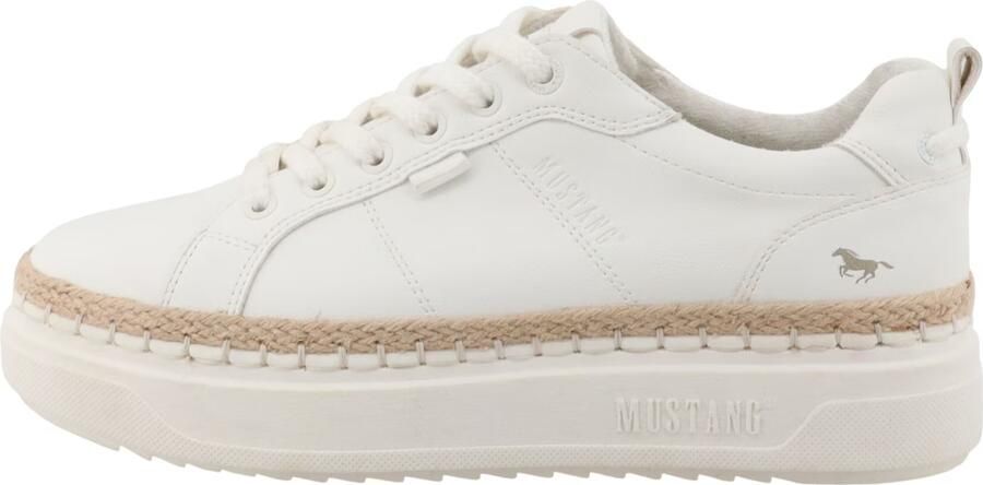 MUSTANG Sneakers laag beige wit - Foto 4