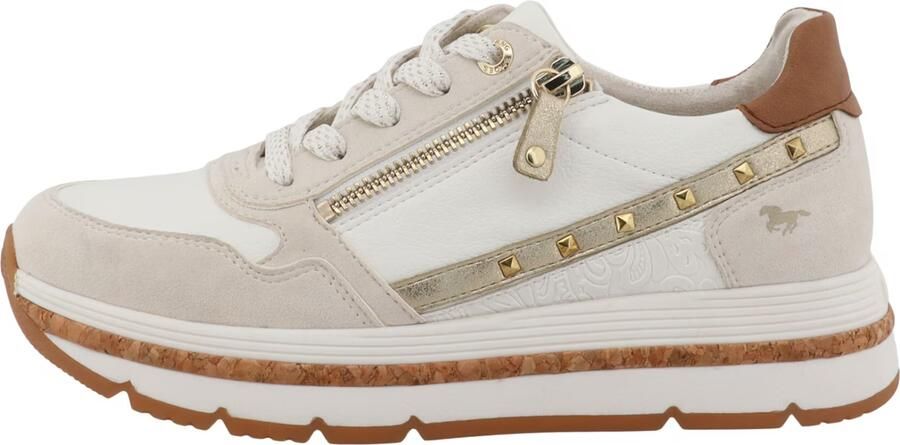 MUSTANG Sneakers laag beige wit - Foto 7