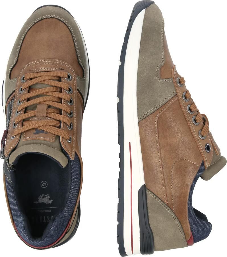 MUSTANG Sneakers laag blauw cognac olijfgroen - Foto 8