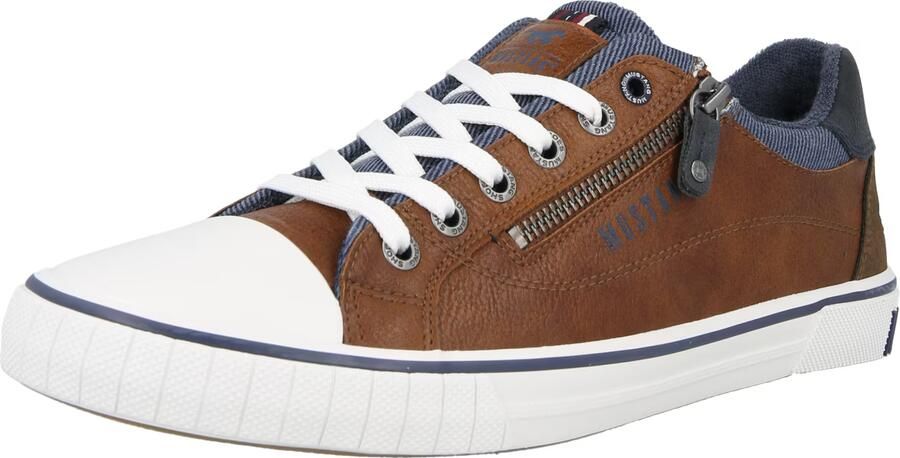 MUSTANG Sneakers laag blauw denim donkerblauw bruin wit - Foto 2