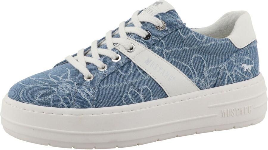 MUSTANG Sneakers laag blauw denim white denim