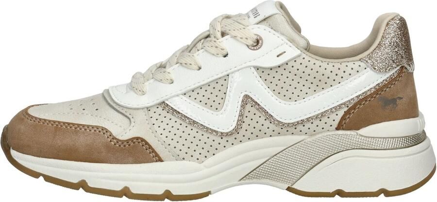 MUSTANG Sneakers laag bruin wit - Foto 2
