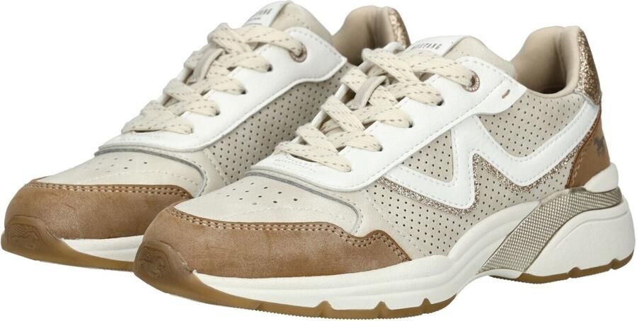 MUSTANG Sneakers laag bruin wit - Foto 6