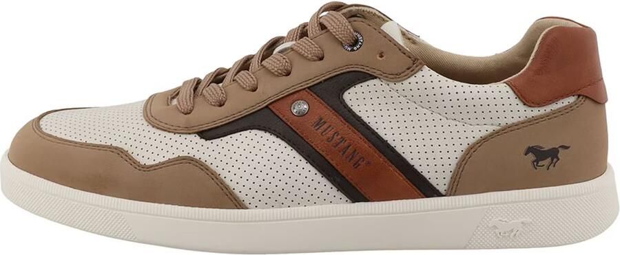 MUSTANG Sneakers laag camel cognac zwart offwhite - Foto 4