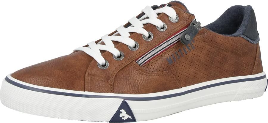 MUSTANG Sneakers laag cognac donkergrijs - Foto 2