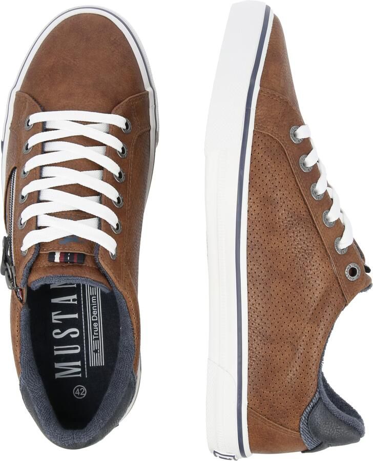MUSTANG Sneakers laag cognac donkergrijs - Foto 3