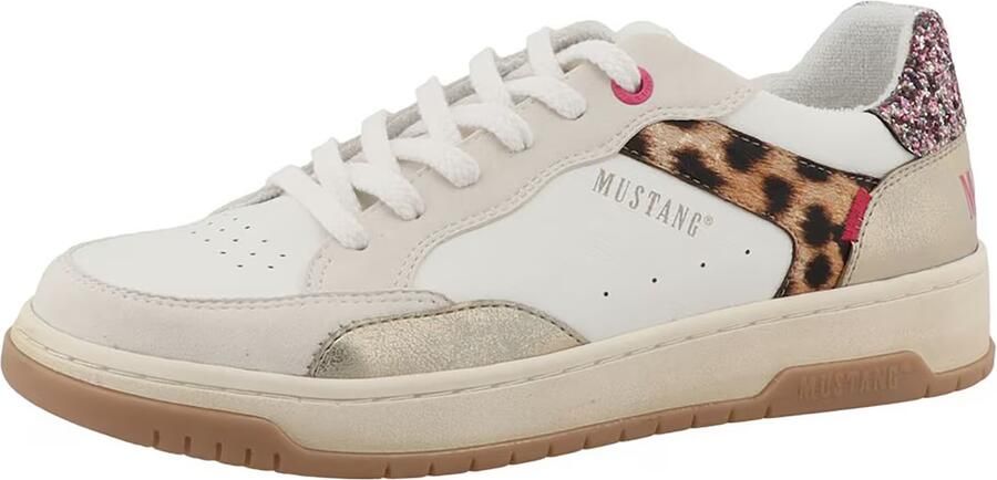 MUSTANG Sneakers laag crème bruin lichtroze wit - Foto 3