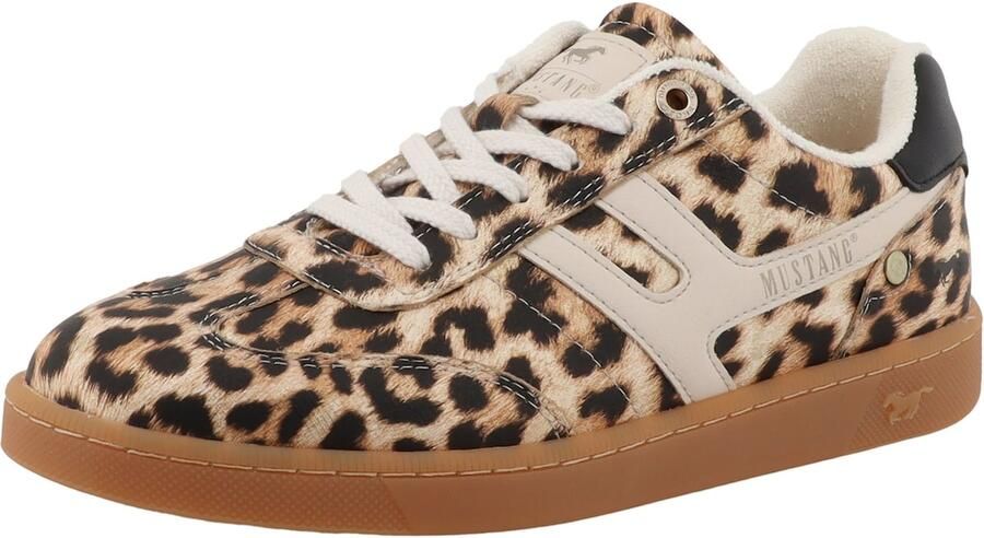 MUSTANG Sneakers laag crème camel donkerbruin zwart