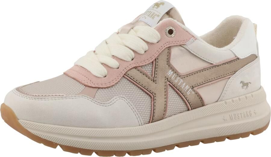 MUSTANG Sneakers laag crème goud rosa wit