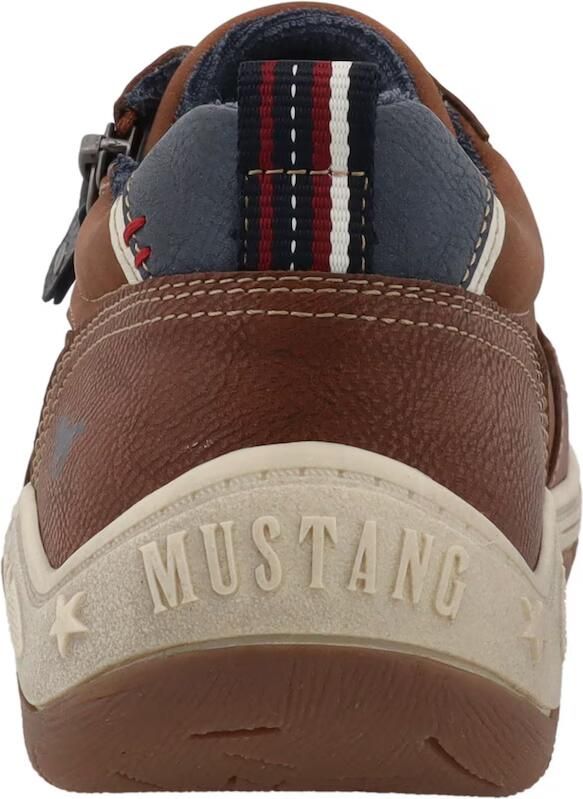 MUSTANG Sneakers laag donkerblauw cognac - Foto 3
