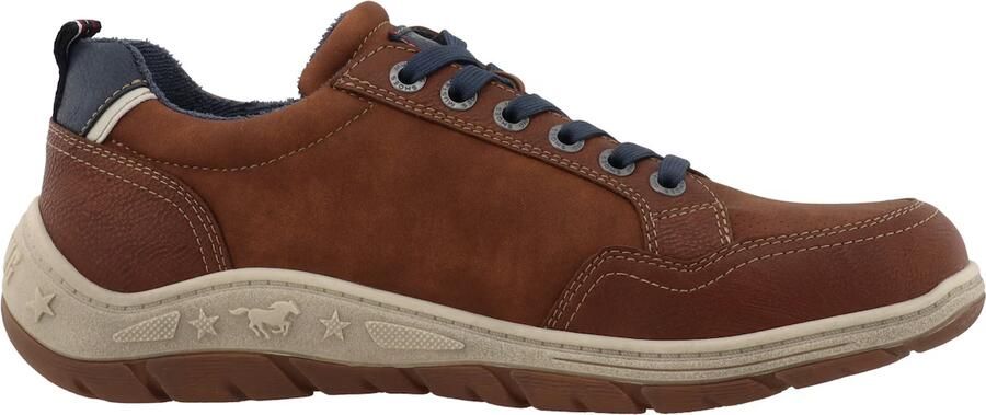 MUSTANG Sneakers laag donkerblauw cognac - Foto 5