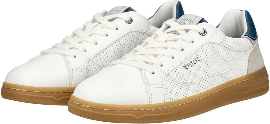 MUSTANG Sneakers laag donkerblauw greige wit - Foto 5