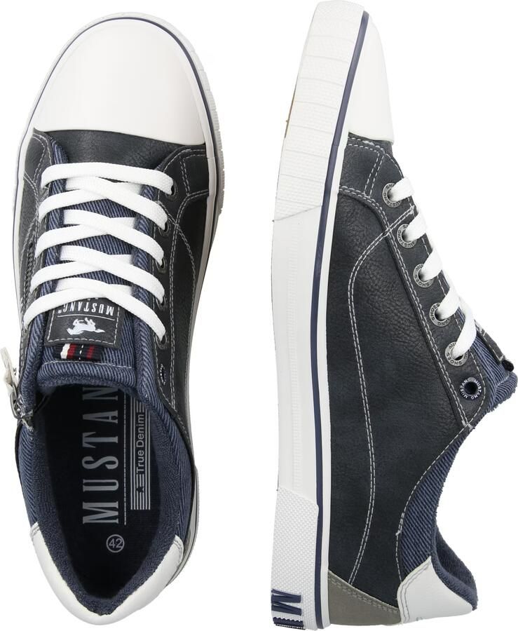 MUSTANG Sneakers laag donkerblauw wit - Foto 3