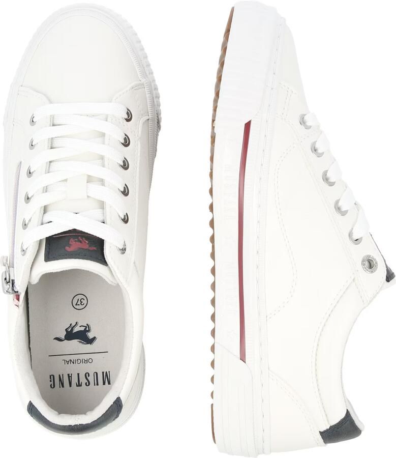 MUSTANG Sneakers laag donkerrood wit - Foto 3