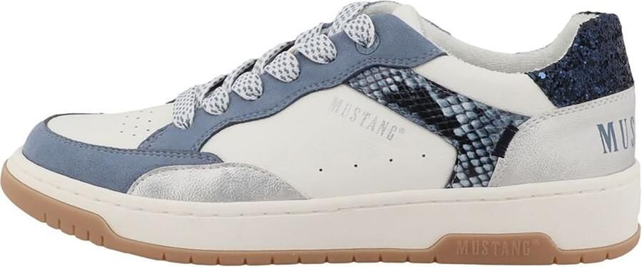 MUSTANG Sneakers laag duifblauw zilver wit - Foto 5