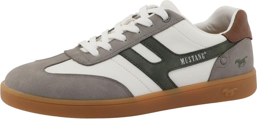 MUSTANG Sneakers laag grijs kaki wit
