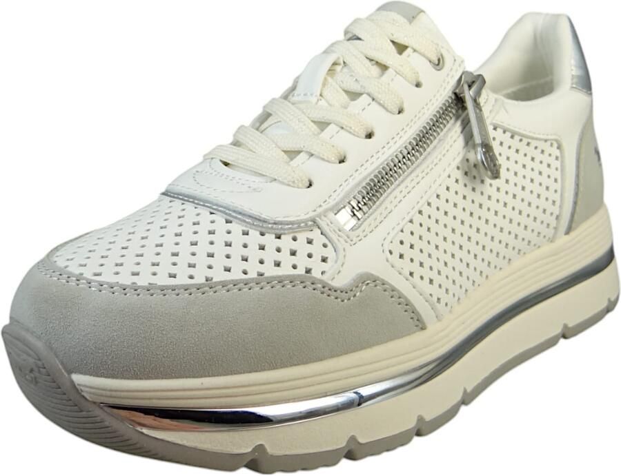 MUSTANG Sneakers laag grijs wit