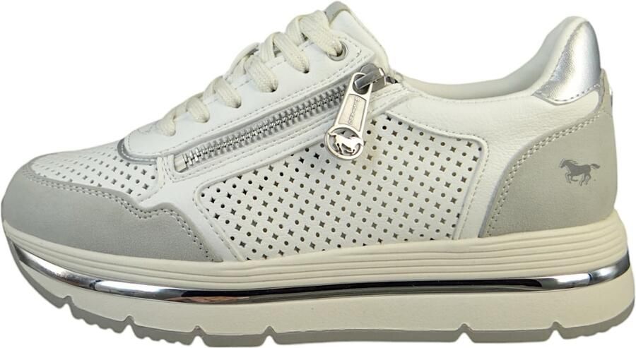 MUSTANG Sneakers laag grijs wit - Foto 2