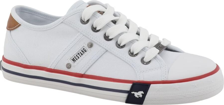MUSTANG Sneakers laag karamel rood wit