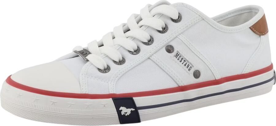 MUSTANG Sneakers laag karamel zwart wit