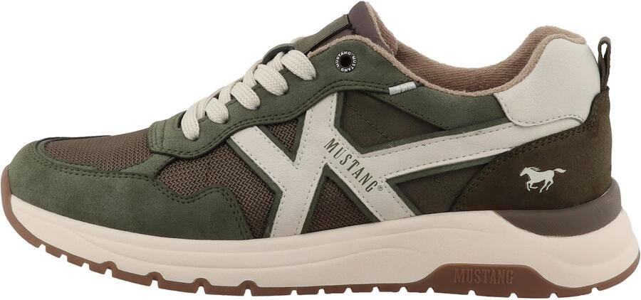 MUSTANG Sneakers laag lichtbeige kaki olijfgroen - Foto 5