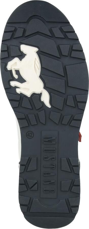 MUSTANG Sneakers laag lichtgrijs donkerrood wit - Foto 4