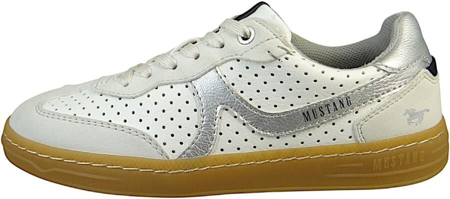 MUSTANG Sneakers laag lichtgrijs wit
