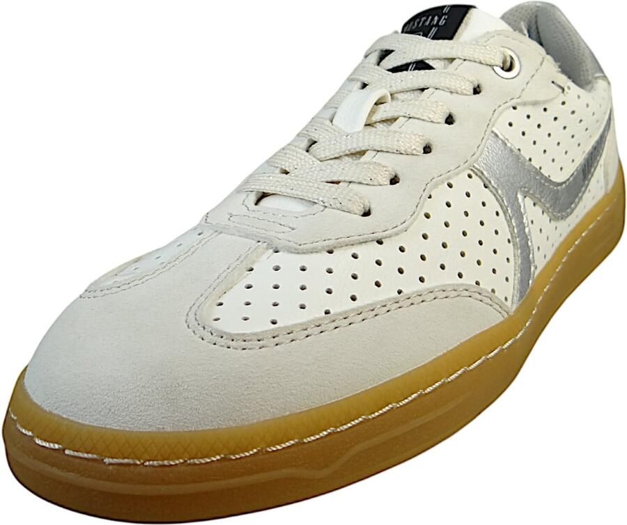 MUSTANG Sneakers laag lichtgrijs wit - Foto 2
