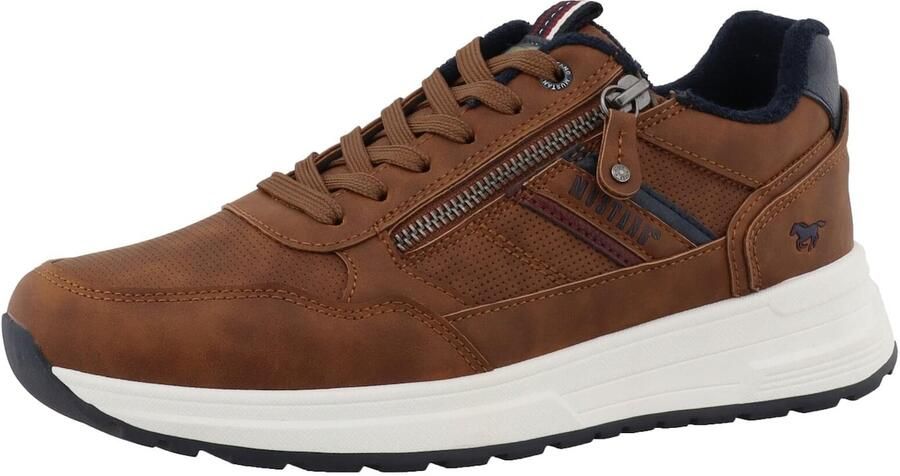 MUSTANG Sneakers laag 'Luciano' marine bruin