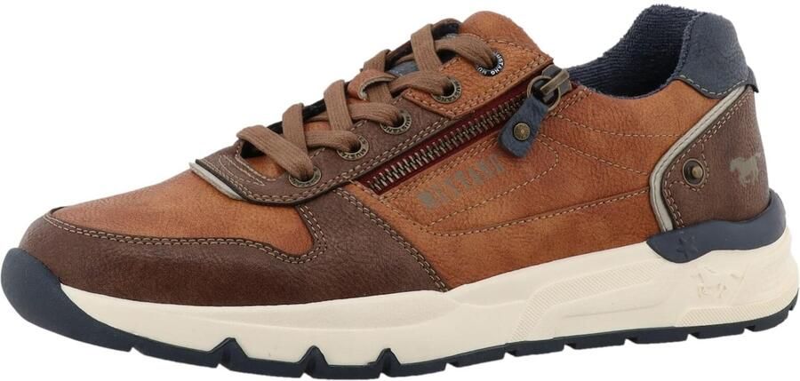 MUSTANG Sneakers laag 'Mart' marine bruin cognac