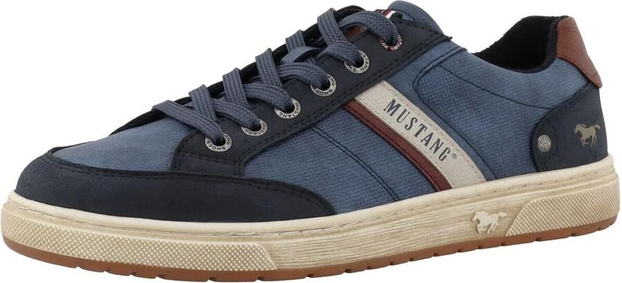 MUSTANG Sneakers laag 'Merian' marine navy bruin lichtgrijs