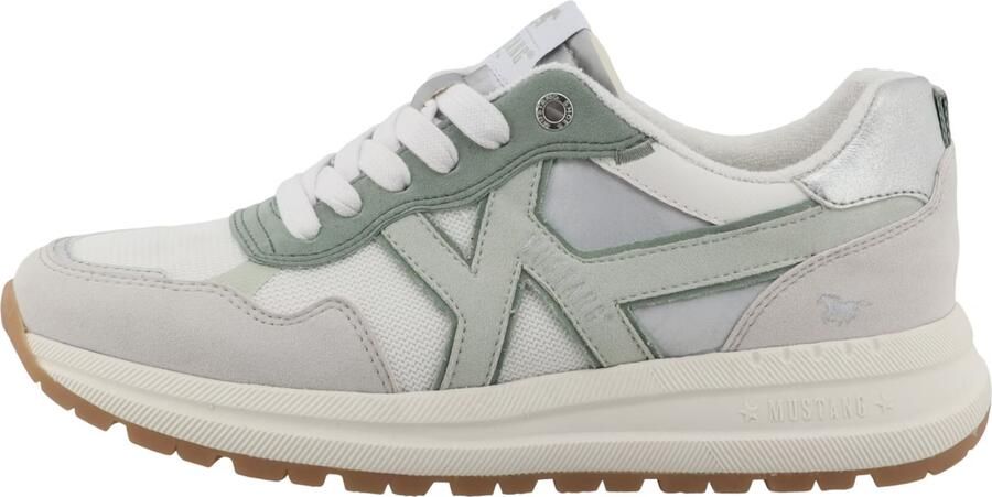 MUSTANG Sneakers laag mintgroen wit - Foto 4