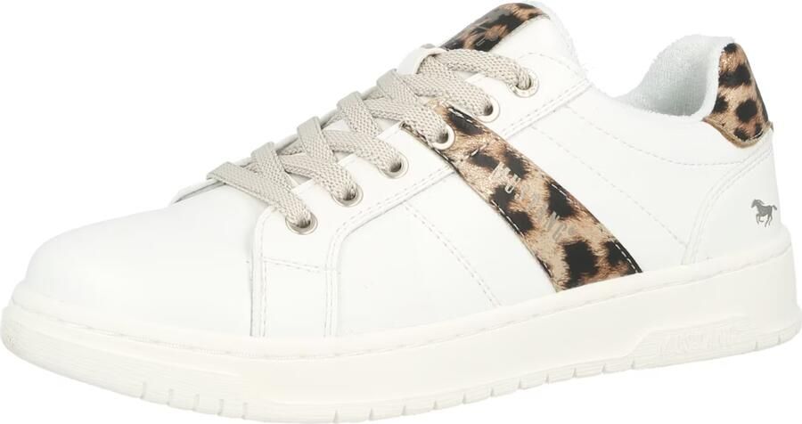 MUSTANG Sneakers laag mokka zwart wit