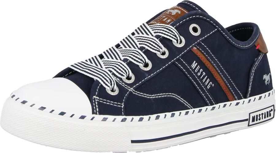 MUSTANG Sneakers laag navy chocoladebruin wit - Foto 2