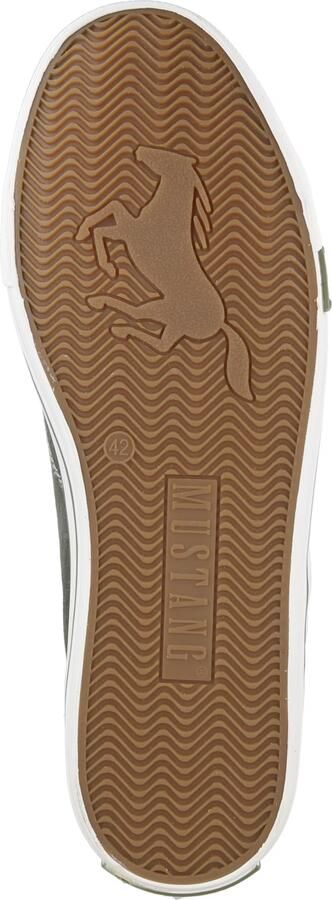 Mustang heren sneaker van canvas kaki - Foto 4
