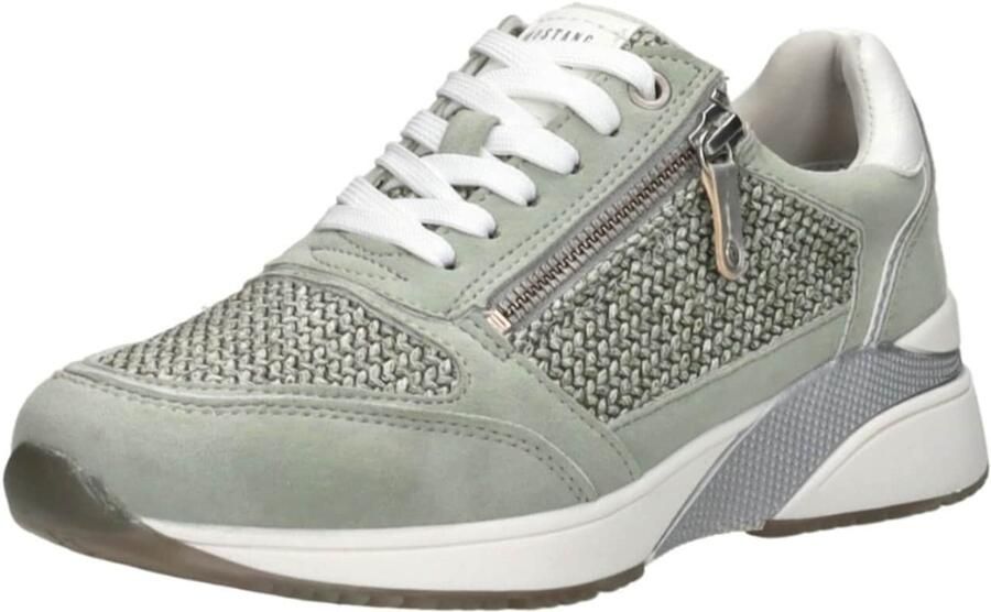 Mustang Mintgroene Geweven Sneaker Green Dames - Foto 2