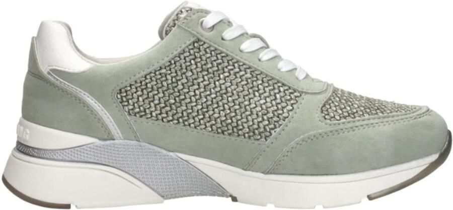 Mustang Mintgroene Geweven Sneaker Green Dames - Foto 10