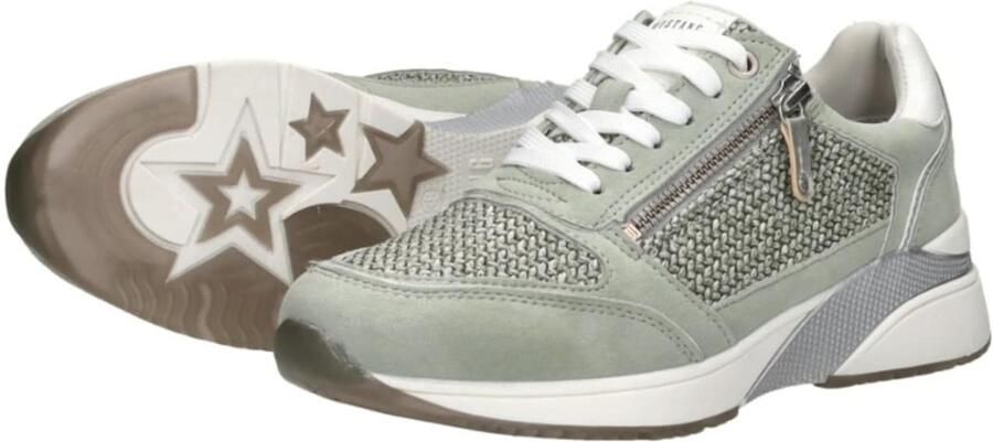 Mustang Mintgroene Geweven Sneaker Green Dames - Foto 7