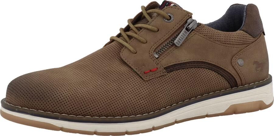 MUSTANG Sportieve veterschoen donkerbeige