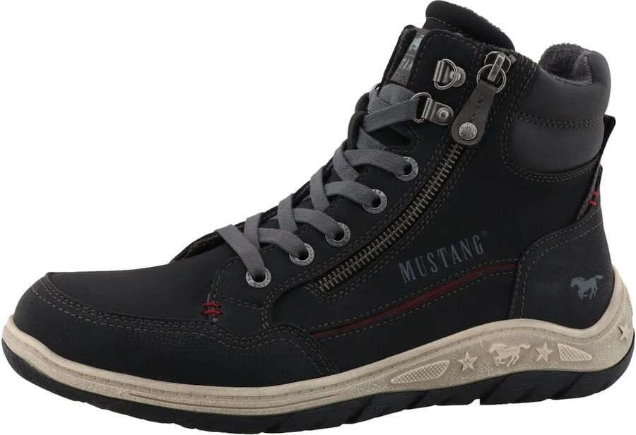 MUSTANG Veterboots 'Benedetto' basaltgrijs bordeaux zwart - Foto 1
