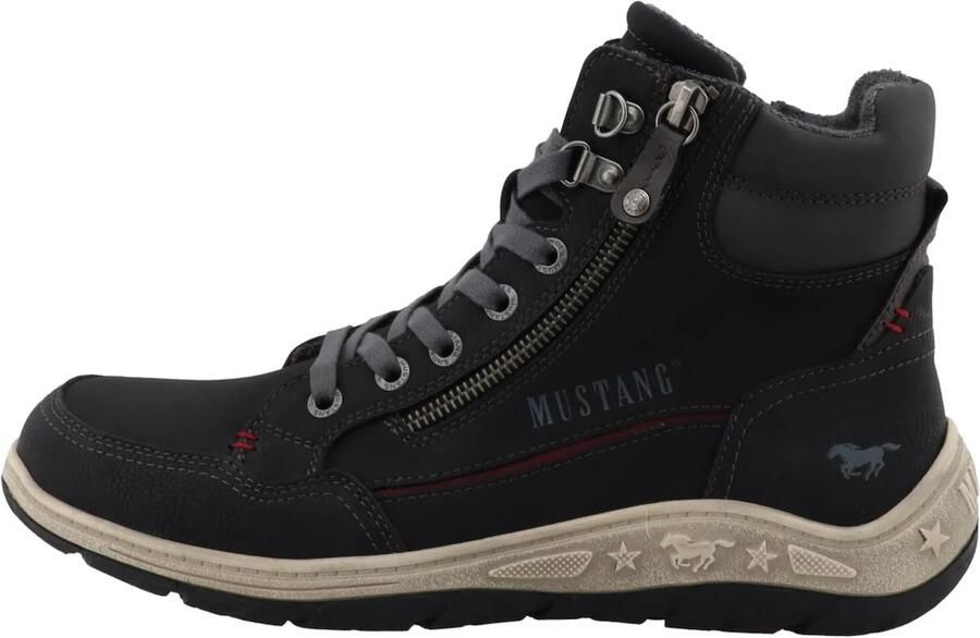 MUSTANG Veterboots 'Benedetto' basaltgrijs bordeaux zwart - Foto 2