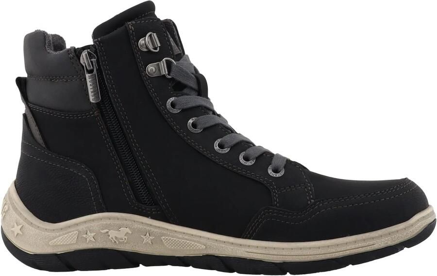 MUSTANG Veterboots 'Benedetto' basaltgrijs bordeaux zwart - Foto 3