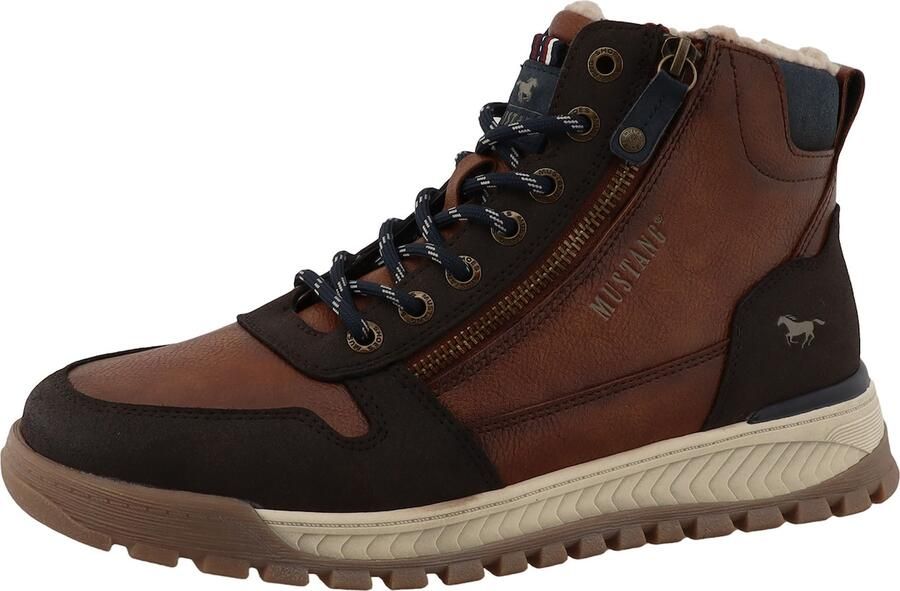 MUSTANG Veterboots chocoladebruin cognac