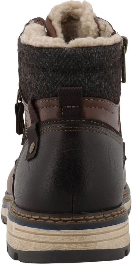 MUSTANG Veterboots cognac donkerbruin zwart gemêleerd - Foto 4