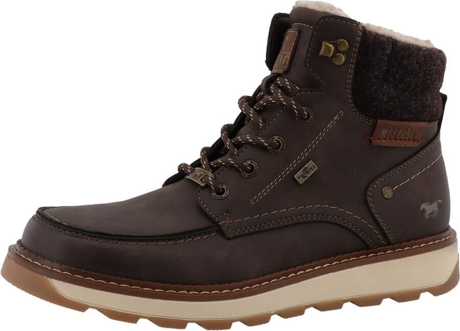MUSTANG Veterboots donkerbruin bruin gemêleerd