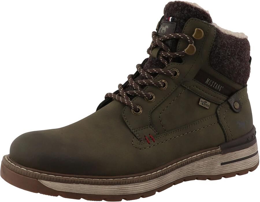 MUSTANG Veterboots donkerbruin donkergroen