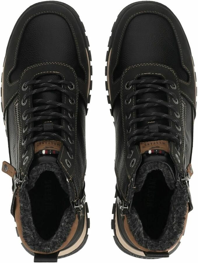 MUSTANG Veterboots karamel zwart - Foto 3