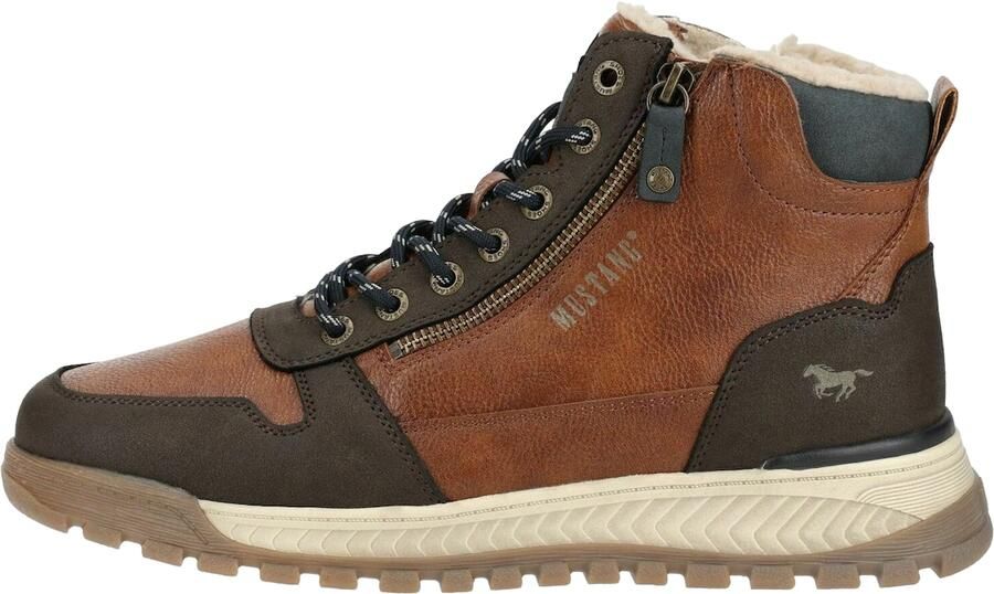 MUSTANG Veterboots marine cognac donkerbruin