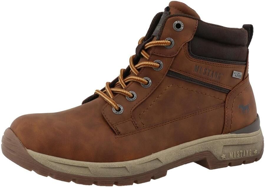 MUSTANG Veterboots 'Mered' cognac donkerbruin